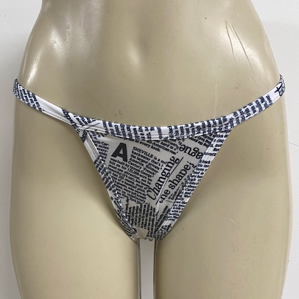 Thong Bikini -Newspaper Print / Handcrafted